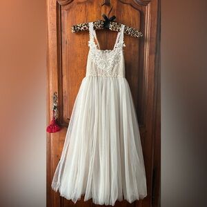 Elegant Lace Dress with Floral Details